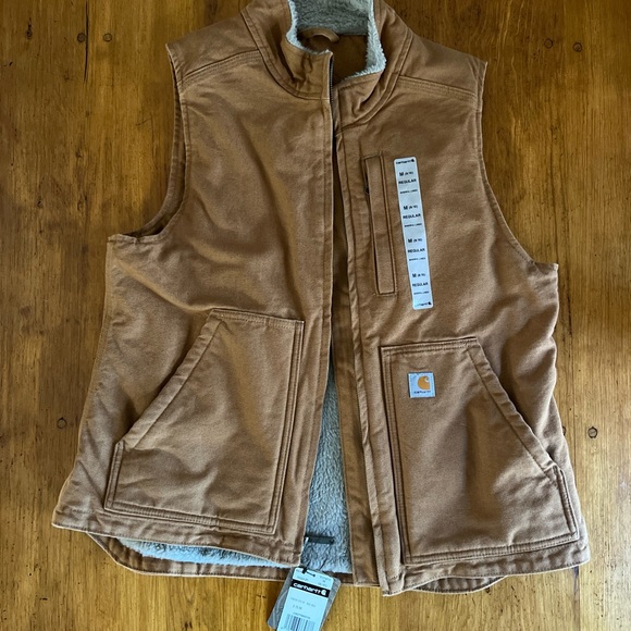 Carhartt Jackets & Blazers - NWT Carhartt Sherpa Lined Vest Size 8-10